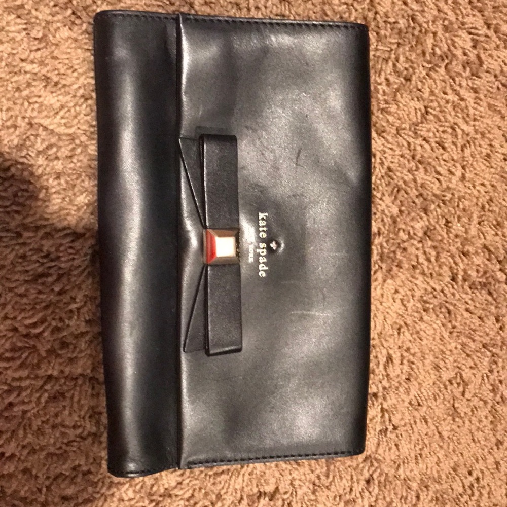 ❌❌SOLD❌❌Kate Spade black leather clutch.